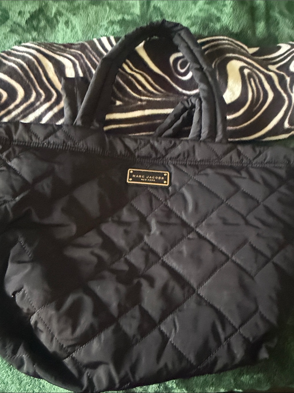 Marc Jacobs Black Quilted Nylon Tote